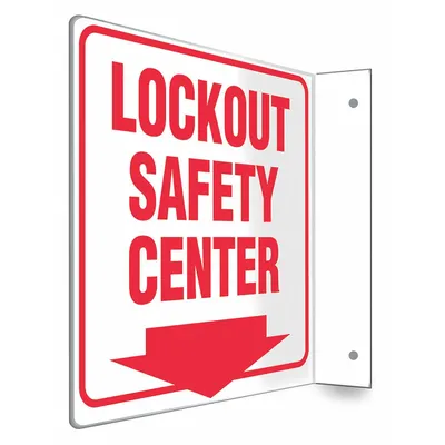 CONDOR L-Shape Projection Lockout Safety Center Sign - L-Shape Projection Lockout Safety Center Signs
