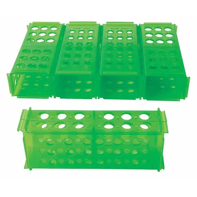 HEATHROW SCIENTIFIC Tube Rack: Polypropylene, Green, 12 Compartments - Lab Storage Racks