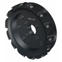 Indexable face mill for face milling operations on flat surfaces. Features a 315 mm diameter and accommodates 14 indexable carbide inserts. Suitable for heavy-duty cutting in general machining applications.