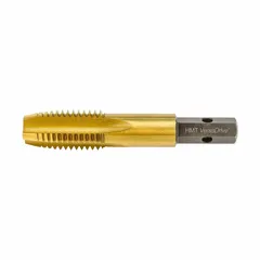 This impact-rated straight flute tap is designed for threading blind holes in ferrous and non-ferrous materials. Features a 7/8"-9 UNC thread size, 2B class of fit, 4 flutes, and a taper chamfer for clean thread starting. Suitable for high-torque applications in machining and maintenance.