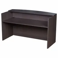 BOSS Reception Desk: Melamine, Driftwood, 42 in Overall Ht, 71 in Overall Wd, 30 in Overall Dp (MPN N169-DW)