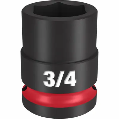 MILWAUKEE Standard Impact Socket: 1/2 in Drive Size, SAE, 3/4 in Socket Size, 6-Point - 1/2" Drive Impact Sockets