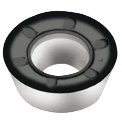 Round indexable milling insert with 16 mm diameter and 5 mm thickness, grade WKP35S. Designed for high-feed roughing and finishing of steel and cast iron. The round geometry reduces cutting forces and distributes wear evenly.