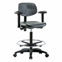 Ergonomic Chair: Polyurethane, Arms Included, Ht Range 23 1/4 in to 33 1/4 in, 16 in Seat Wd, Adj (MPN BR-PHBCH-RG-T0-A1-CF-RC-BLK)