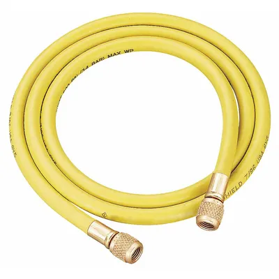 IMPERIAL Hose: 5 ft Lg, 0° Angle, Yellow, Nylon - Evacuation & Charging Hoses