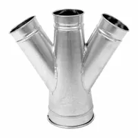 4"dia 17"L 30° GSteel Double Branch: Steel, For 4 in Duct Dia, 17 in Overall Lg, 30° Angle (MPN 8040101048)