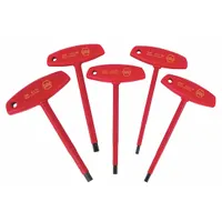 WIHA Hex Key Set: 1 - 5 Pieces, T, Metric, Std End, Long, 5 Pieces, Holder, Black Oxide, 1 Tips (MPN 33478)
