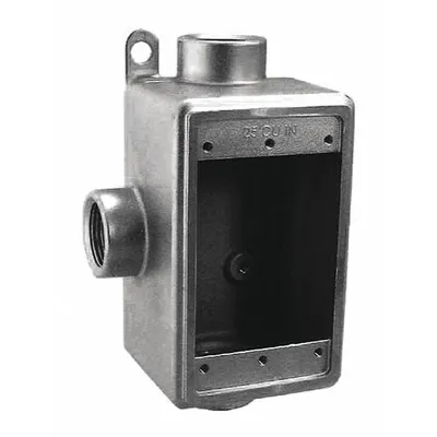 CALBRITE Electrical Box: Stainless Steel, Rectangular, 1 Gangs, 3/4 in Hub Size - Stainless Steel Weatherproof Electrical Boxes