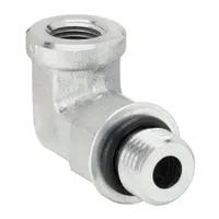 PARKER Metal Pipe Elbow: 90° Elbow, Steel, 1/4 in x 1/8 in, Male Threaded x Female NPT Threaded (MPN 4-1/8 AOEG-S)