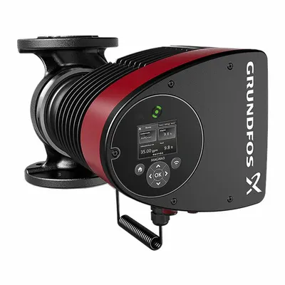 Grundfos Circulating Pump: 1/2 hp HP, 115V AC, Cast Iron, Variable, 68 gpm, 26 ft Max. Head - Intelligent Inline Circulator Pumps