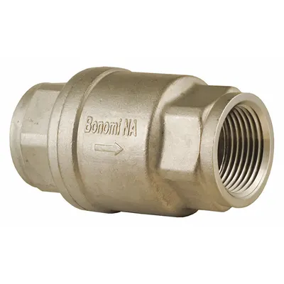 BONOMI Check Valve: Swing, Inline Valve Body, 1/4 in Pipe Size, FNPT x FNPT - 316 Stainless Steel Inline Disc Check Valves