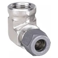 PARKER Compression Fitting Elbow: 3/8 in OD x 3/8 in Pipe Fitting Size, Compression x FNPT (MPN 6-6 DBZ-SS)