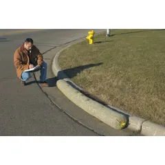 This set-in-place curb drain filter captures debris and sediment before they enter drainage systems. Measuring 8 ft x 9 in x 9 in, it is designed for installation into standard gutter curb openings to prevent clogging and reduce maintenance on downstream piping and equipment.