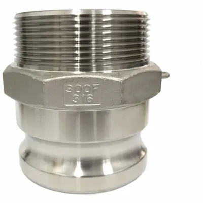 OEM Cam and Groove Adapter: 3 in Coupling Size, 3 in -8 Thread Size, 3 15/16 in Overall Lg - Type F Stainless Steel Cam & Groove Fittings