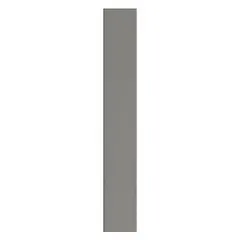 This pilaster is designed for use in commercial bathroom partition systems, providing structural support and division between stalls. It features a polymer inner core with a pebble-textured charcoal finish. Dimensions: 82 inches height, 12 inches width, 1 inch thickness.