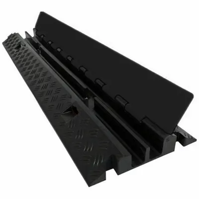ELECTRIDUCT Cable Protector: 2 Channels, Hinged, 1 1/5 in Max Cable Dia, 10 in Wd - 2-Channel Hinged-Cover Cable Ramps