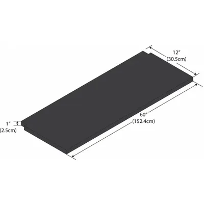 INSTOCK Notched Shelf: 12 in Overall Lg, 5 ft Overall Wd, 1 in Overall Ht, Phenolic - Lab Shelves & Components
