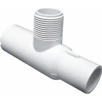 Tee Pipe Fitting: Schedule 40, PVC, 1 in x 1 in x 1 in Size, Socket x Spigot x Threaded, White, Tee (MPN 1375010)