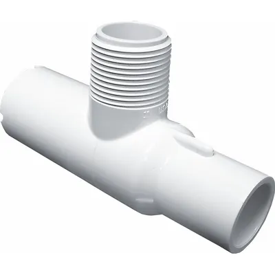 LASCO Tee Pipe Fitting: Schedule 40, PVC, 1 in x 1 in x 1 in Size, Socket x Spigot x Threaded - Schedule 40 Pipe Fittings