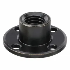 This outer flange is a replacement part for compatible Black & Decker angle grinders. It secures grinding wheels or cutting discs during operation, ensuring proper clamping for tasks such as material removal, cutting, and surface preparation.