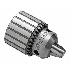 Thread-mount keyed drill chuck with 1/2"-20 mounting thread and capacity range from 3/64 in to 3/8 in. Includes K32 key for tightening. Suitable for holding drill bits in drilling operations.