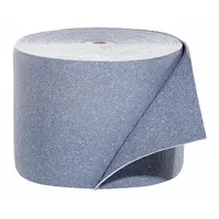 This blue sorbent roll is made from recycled content and measures 15 inches wide by 150 feet long. It is used for absorbing industrial fluid spills, leaks, and drips in maintenance and processing areas