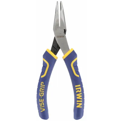 IRWIN Bent Long Nose Plier: 1 in Max Jaw Opening, 5 in Overall Lg, 1 1/8 in Jaw Lg - Bent Needle-Nose Pliers