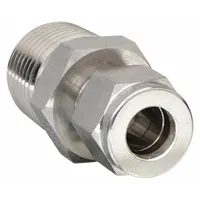 PARKER Compression Fitting Adapter: 1/4 in OD x 1/2 in Pipe Fitting Size, Compression x MNPT (MPN 4MSC8N-316)