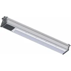 LED linear light fixture for hazardous locations rated Class II, Div 1 and 2, Groups E, F, G. Operates at 120/277V AC, 28 W, 5000K color temperature, T5 temperature code. Surface mount, 3 ft length, 3321 lumens output. Suitable for areas with combustible dusts.