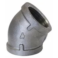 ANVIL Metal Pipe Elbow: 45° Elbow, 300 psi @ 150° F, 3/8 in x 3/8 in, Malleable Iron, Made in USA (MPN 0311023204)