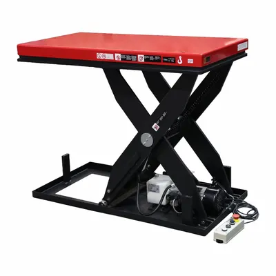 Dayton Scissor Lift Table: Electric, 1,500 lb Load Capacity, 39 in Max Lifting Ht - Fixed-Top Electric Lift Tables