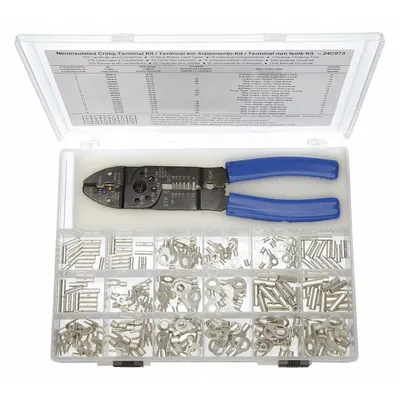 OEM Wire Terminal Kit: 271 Pieces, 22 AWG – 10 AWG Wire Sizes - Mixed Wire Connector & Terminal Sets