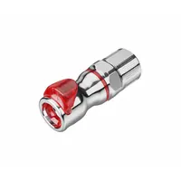 Quick Connection Coupling: Straight, 3/8 in OD x 1/2 in Pipe x 1/2 in OD Size, Warm Red, Brass (MPN LQ6D13008RED)