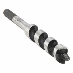 This spur auger drill bit is designed for drilling clean, precise holes in wood. It features a 11/16 in diameter, 7-1/2 in overall length, and a 5/16 in hex shank for secure chuck grip. Suitable for general woodworking, framing, and cabinetry applications.