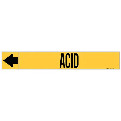 BRADY Pipe Marker: Acid - Acid Adhesive Pipe Markers on a Roll