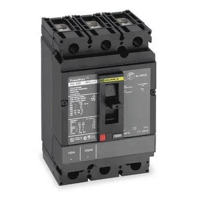 SQUARE D Molded Case Circuit Breaker: 35 A Amps, 65kA at 240V AC, Fixed, Line/Load Lug - H-Frame Square D Molded Case Circuit Breakers
