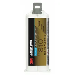 This ambient-cured acrylic adhesive is supplied as a tan paste in a 48.5 mL dual-cartridge format for use with two-part applicators. It cures to a tan color and is suitable for bonding plastics, metals, and composites in assembly and maintenance applications.