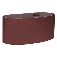 This 3M 340D sanding belt is a general-purpose abrasive belt for wood and soft metals. It features 80-grit aluminum oxide on an X-weight cloth backing, providing consistent material removal and finishing. Each belt measures 4 inches wide by 21 3/4 inches long, supplied in a 50-pack.
