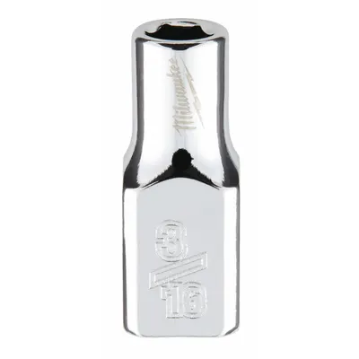 MILWAUKEE Standard Socket: SAE, 1/4 in Drive Size, 3/16 in Socket Size, 6-Point, Std - Anti-Roll Hand Sockets