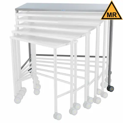BLICKMAN Nested Table: 24 in Overall Wd, 42 in Overall Ht, 4 ft Overall Lg, Stainless Steel - Fixed-Height Stainless Steel Surfaced Lab Tables