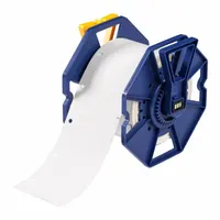 White polyester tag with matte finish, 1 1/2 in x 3 in, supplied in rolls of 500. Suitable for indoor and outdoor use. Compatible with Brady J7300 printer series