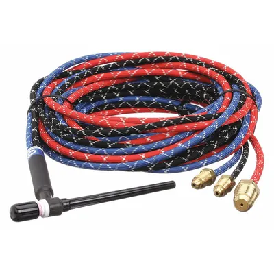MILLER ELECTRIC Torch Package: Water-Cooled, W-250, 25 ft, Braided Rubber, 3-Piece - Water-Cooled TIG Torches