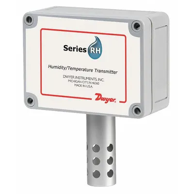 Dwyer Humidity Transmitters: 4 to 20mA, Pt1000 RTD, Screw Terminals, 1/2 in NPS - Outdoor Surface-Mount Temperature & Humidity Transmitters