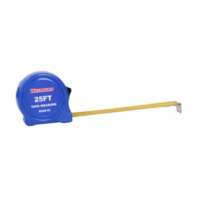 WESTWARD Tape Measure: Nonmagnetic Single Hook Tip, 25 ft, Plastic - Standard (Inch) Tape Measures
