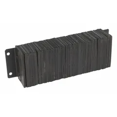 Rectangular laminated-rubber dock bumper measuring 10 in x 32 1/4 in x 6 in. Designed for left/right mounting to protect loading dock walls and vehicles from impact during truck docking. Suitable for use in warehouses, distribution centers, and industrial facilities.