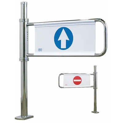 TURNSTILE Electric Gate: 1-Way, Electric, Left Hand, 38 1/2 in Overall Ht - One-Way Swing Gates