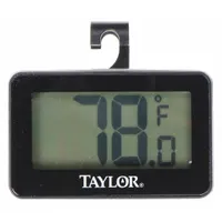 LCD refrigerator/freezer thermometer with ±0.1°C accuracy. Overall length 4 3/8 inches. Used to monitor temperatures in commercial refrigeration and freezer units for food storage applications