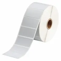 Pre-Cut Label Stock Roll: 1 in x 2 in, 1 in, Polyester, Metal Detectable, Gray (MPN THT-17-486-1.5-SC)