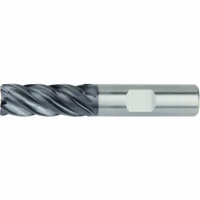WIDIA HANITA: Carbide, AlTiN Coated, 5 Flute, 5/8" Mill Dia, 1-1/4" LOC - Fast-Cutting Carbide Square End Mills for Steel & Cast Iron