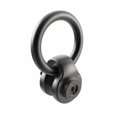 JERGENS Hoist Ring: Pivot/Swivel, Black Oxide-Coated Steel, M12-1.75, Max. 1,595 lb - Side-Pull Pivot & Rotate Hoist Rings